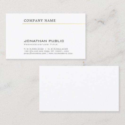 Creëer Uw eigen elegante, stijlvolle onderneming G Visitekaartje (Voorkant / Achterkant)