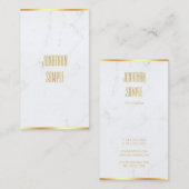 Creëer Uw eigen elegante witte marmer Gold-tekst Visitekaartje (Voorkant / Achterkant)