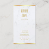 Creëer Uw eigen elegante witte marmer Gold-tekst Visitekaartje (Achterkant)