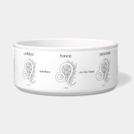 Creëer Uw eigen Elegante Zwart & Wit Leo Zodiac Voerbakje