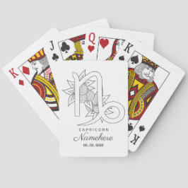 Creëer Uw eigen Elegante Zwart & Wit Steenbok Pokerkaarten