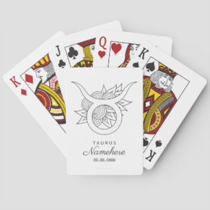 Creëer Uw eigen Elegante Zwart & Wit Stier Pokerkaarten
