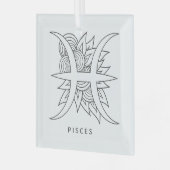 Creëer Uw eigen Elegante Zwart & Wit Vissen Glas Ornament (Voorkant links)