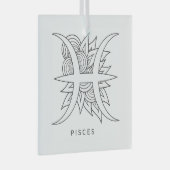 Creëer Uw eigen Elegante Zwart & Wit Vissen Glas Ornament (Voorkant Rechts)