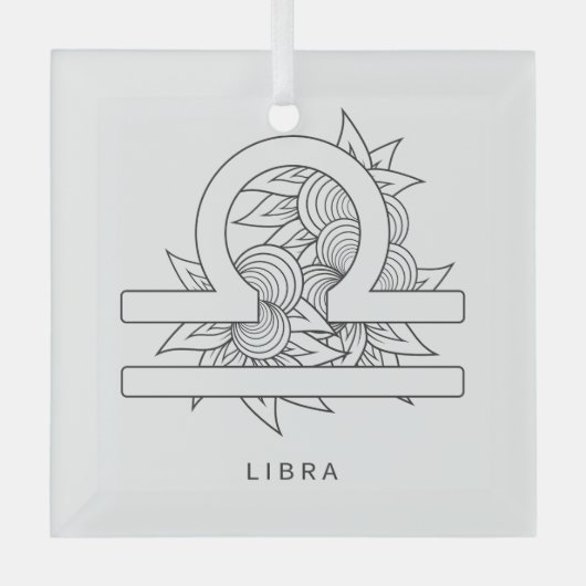 Creëer Uw eigen Elegante Zwart & Wit Weegschaal Zo Glas Ornament (Voorkant)