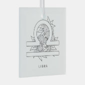 Creëer Uw eigen Elegante Zwart & Wit Weegschaal Zo Glas Ornament (Voorkant Rechts)