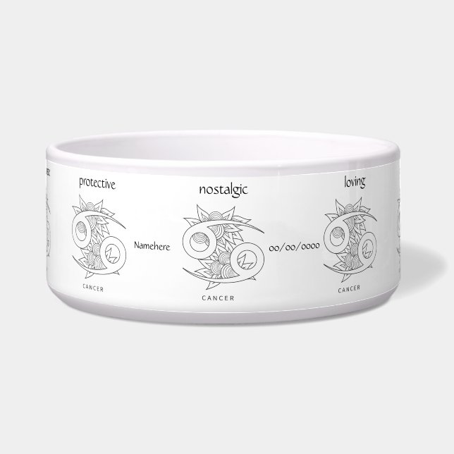 Creëer Uw eigen elegante zwart-witkanker Voerbakje (Voorkant)