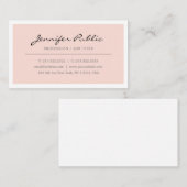 Creëer uw eigen elegante zwarte roze minimalist visitekaartje (Voorkant / Achterkant)