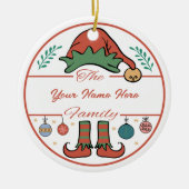 Creëer Uw Eigen Elfnaam & Kerstjaar Keramisch Ornament (Voorkant)