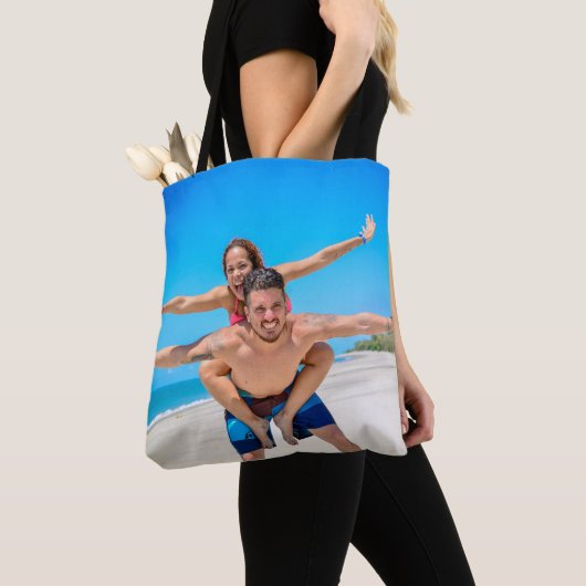 Creëer Uw eigen enkele foto Canvas tas (Dichtbij)