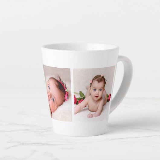 Creëer uw eigen familie Baby Foto Latte Mok (Rechterhoek)