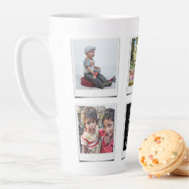 Creëer Uw Eigen Familie Foto Collage Latte Mok