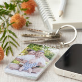 Creëer Uw eigen familie foto gepersonaliseerde Sle Sleutelhanger (Voorkant Rechts)