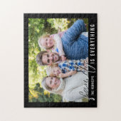 Creëer Uw eigen familie Foto Naam Quote Vakantie Legpuzzel (Verticaal)