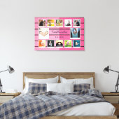 Creëer Uw Eigen Familie Fotocollage Sjabloon Roze Canvas Afdruk (Insitu (Slaapkamer))