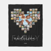 Creëer uw eigen familie hartvormige fotocollage fleece deken (Voorkant)
