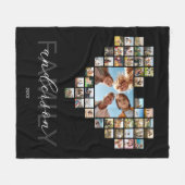 Creëer uw eigen familie hartvormige fotocollage fleece deken (Voorkant (Horizontaal))