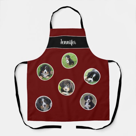 Creëer uw eigen familie huisdier foto collage naam schort (Voorkant)