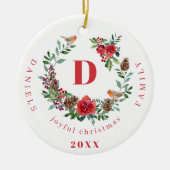 Creëer uw eigen familie keepsake monogram foto keramisch ornament (Voorkant)