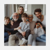 Creëer Uw eigen familiefoto Glas Ornament (Achterkant)