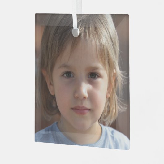 Creëer Uw eigen familiefoto Glas Ornament (Voorkant links)