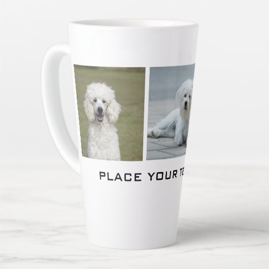 Creëer uw eigen familiefoto latte mok (Linkerhoek)