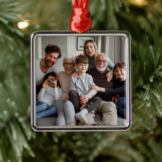 Creëer Uw eigen familiefoto Metalen Ornament (Boom)