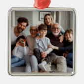 Creëer Uw eigen familiefoto Metalen Ornament (Voorkant)