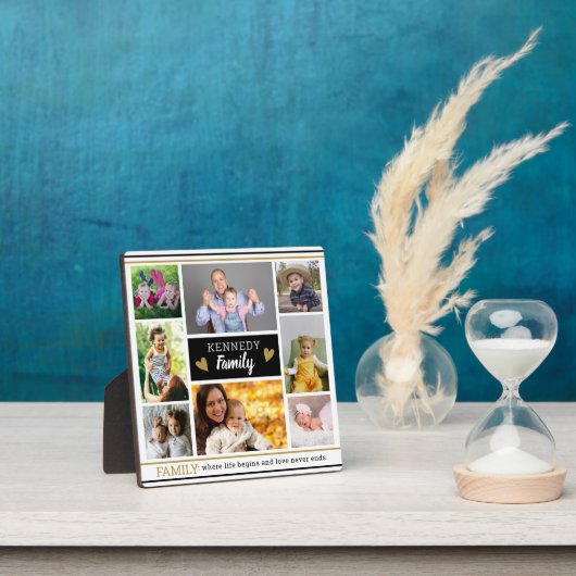 Creëer Uw eigen familieknotering 8 Foto Collage Fotoplaat (Insitu)