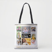 Creëer Uw eigen familieknotering 8 Foto Collage Tote Bag (Voorkant)