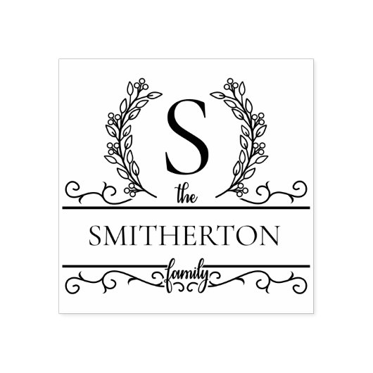 Creëer Uw eigen familiemonogram Rubberstempel (Afrduk)