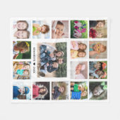 Creëer Uw Eigen Familienaam 17 Foto Collage Wit Fleece Deken (Voorkant (Horizontaal))