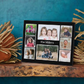 Creëer Uw eigen familienaam 8 Foto Collage Black Fotoplaat (Zijkant)