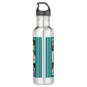 Creëer Uw eigen familienaam 9 Foto Collage Blauwgr Waterfles (Achterkant)