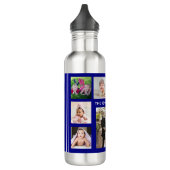 Creëer Uw eigen familienaam 9 Foto Collage Blue Waterfles (Links)