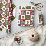 Creëer uw eigen familienaam Christmas Cadeaupapier<br><div class="desc">Moderne bomen Merry kerstscript foto's Verspreid papier Aangenaam papier voor kerstcadeautjes. U kunt uw eigen tekst,  foto en naam toevoegen om te personaliseren.</div>