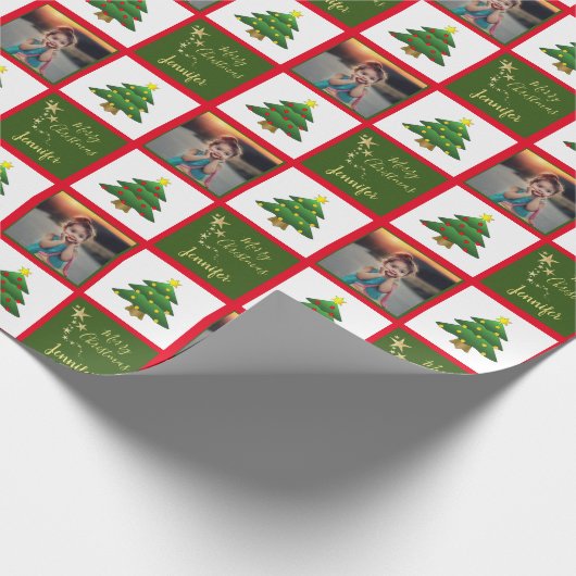 Creëer uw eigen familienaam Christmas Cadeaupapier (Hoek)