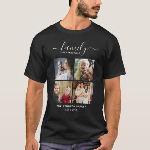 Creëer Uw eigen familienaam Citaat 4 Foto Collage T-shirt