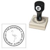 Creëer Uw eigen familienaam Flamingo Rubberstempel (Gestempeld)