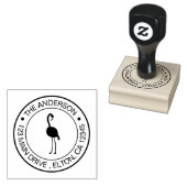Creëer Uw eigen familienaam Flamingo Rubberstempel (Gestempeld)