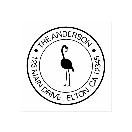 Creëer Uw eigen familienaam Flamingo Rubberstempel (Afrduk)