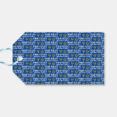 Creëer Uw eigen familienaam Happy Hanukkah Cadeaulabel (Achterkant Horizontaal)