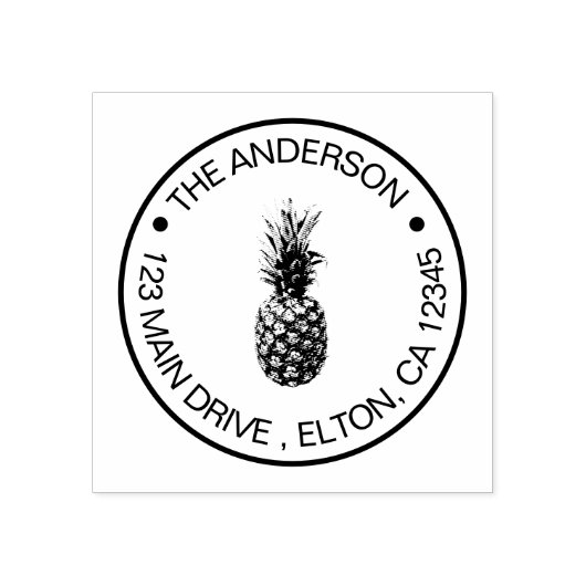 Creëer Uw eigen familienaam Pineapple Rubberstempel (Afrduk)