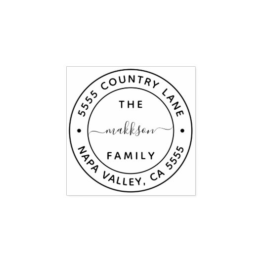 Creëer Uw eigen familienaam Retouradres Rubber Rubberstempel (Afrduk)