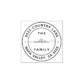 Creëer Uw eigen familienaam Retouradres Rubberstempel (Afrduk)