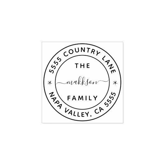 Creëer Uw eigen familienaam Retouradres Rubberstempel (Afrduk)