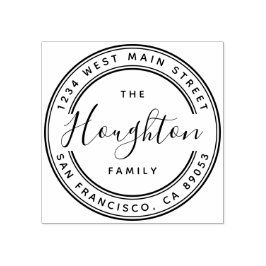 Creëer Uw eigen familienaam Ronde Return-adres Rubberstempel