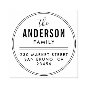 Creëer Uw eigen familienaam Ronde Return-adres Rubberstempel