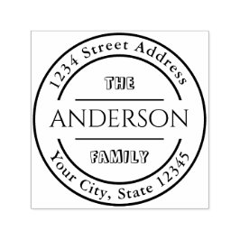 Creëer Uw eigen familienaam Ronde Return-adres Zelfinktende Stempel