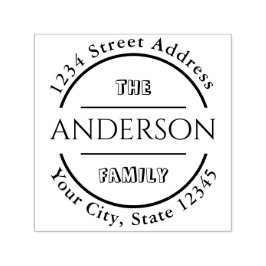 Creëer Uw eigen familienaam Ronde Return-adres Zelfinktende Stempel